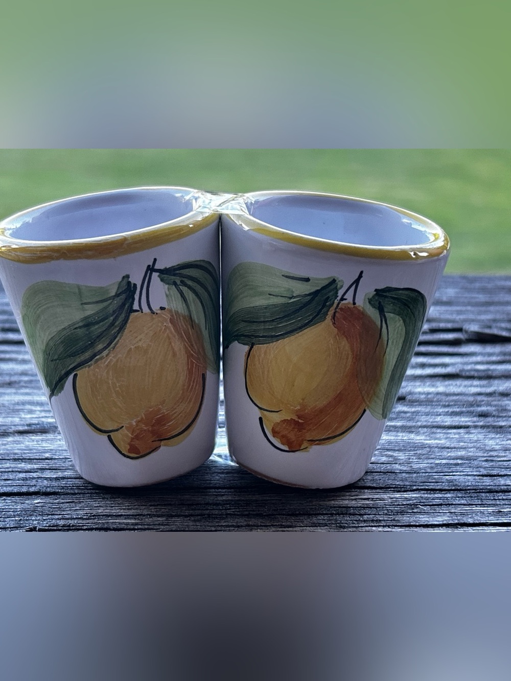 Set of Handcrafted Italian Ceramic Limoncello Cups Lemon artisan